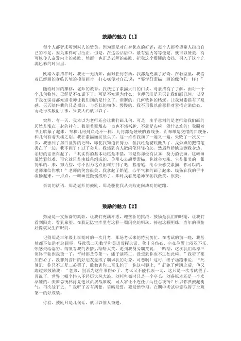 鼓励的魅力作文
