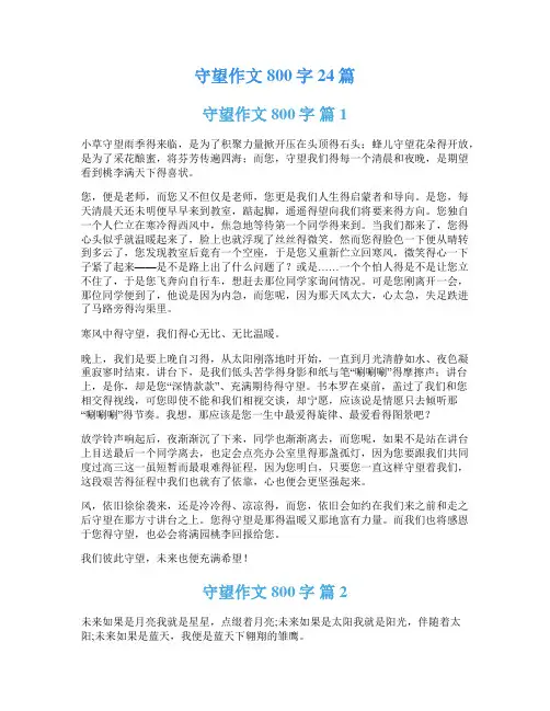 守望作文800字24篇
