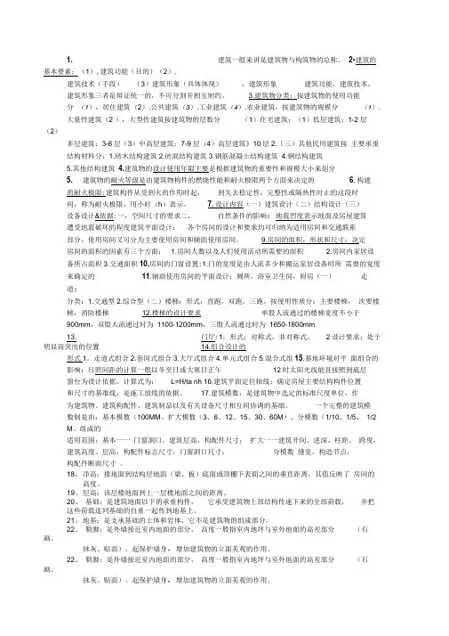 建筑和建筑构成的基本要素