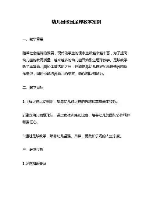幼儿园校园足球教学案例