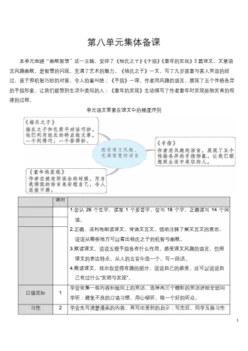 部编人教版五年级语文下册第21课《杨氏之子》优秀教案含教学反思