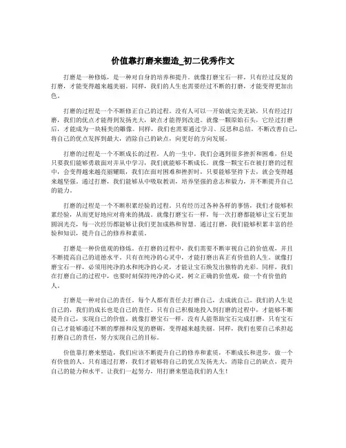 价值靠打磨来塑造_初二优秀作文