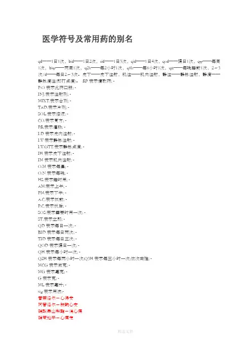 医学术语及别名
