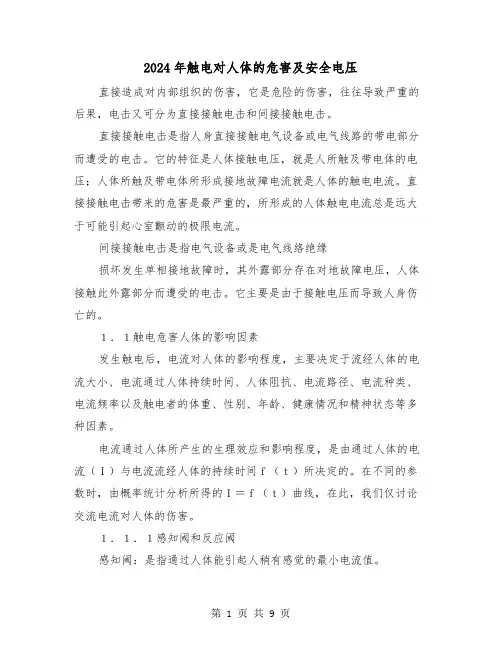 2024年触电对人体的危害及安全电压(三篇)