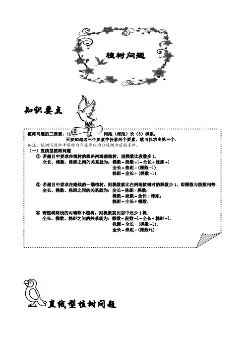 小学奥数习题版三年级应用题植树问题教师版