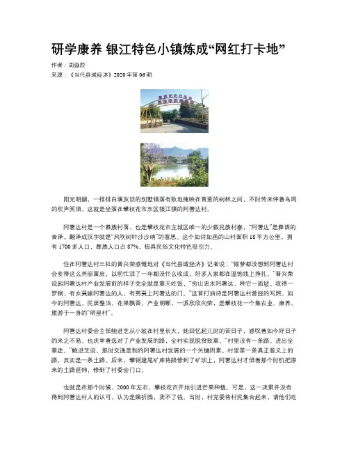 研学康养  银江特色小镇炼成“网红打卡地”