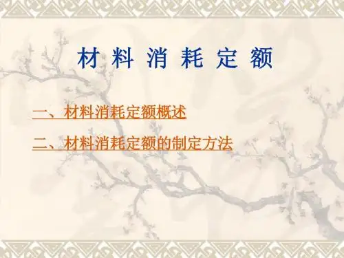 材 料 消 耗 定 额