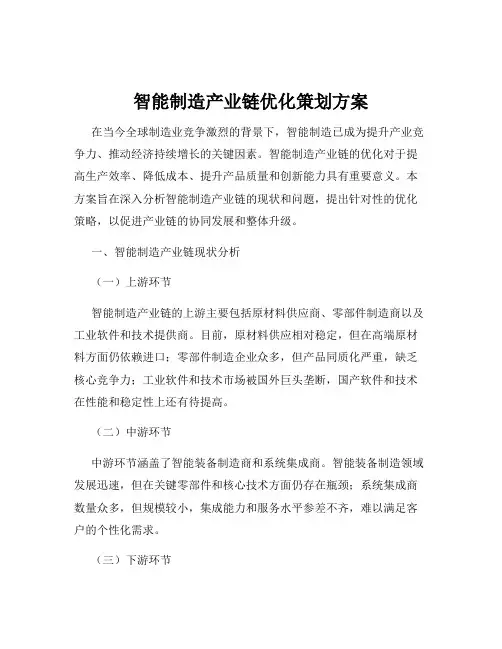智能制造产业链优化策划方案