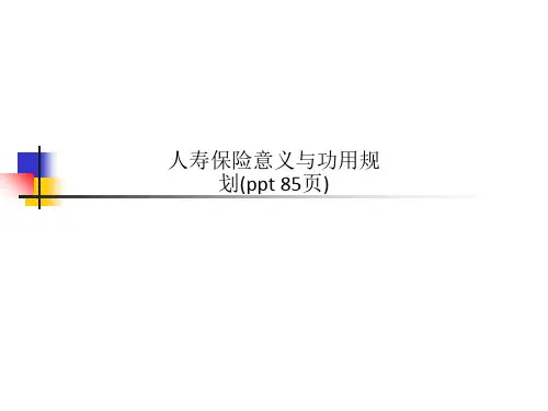 人寿保险意义与功用规划(ppt 85页)
