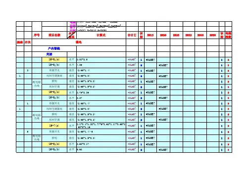 水电安装自动计算表格