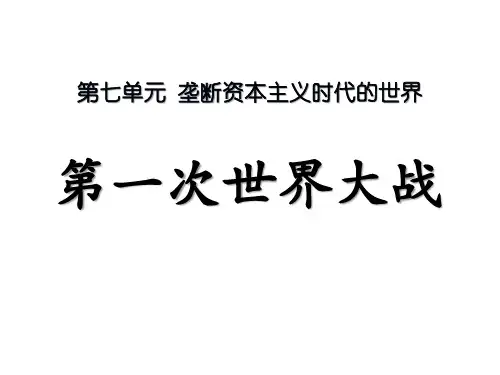 部编版九年级历史上册 第21课《第一次世界大战》垄断资本主义时代的世界PPT课件