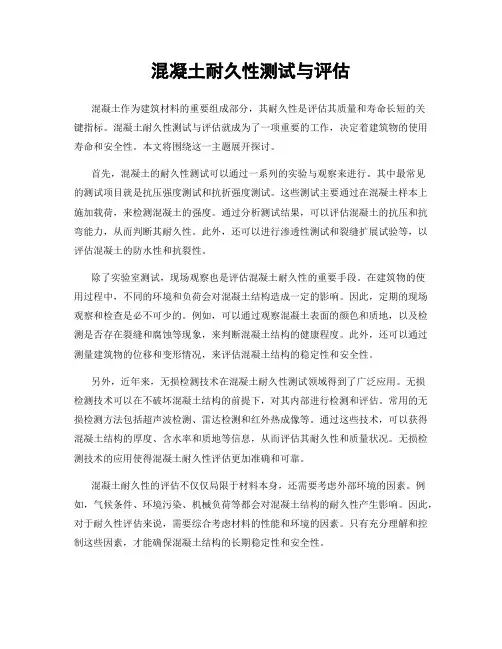 混凝土耐久性测试与评估