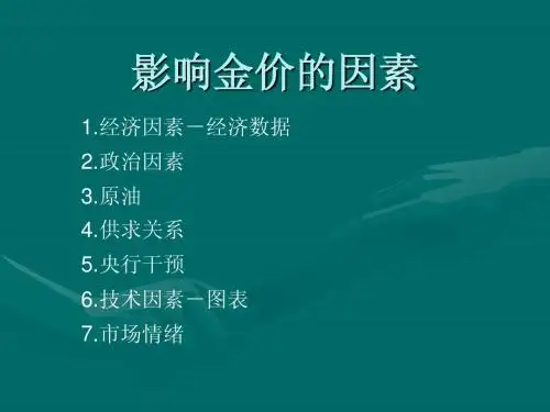 影响金价的因素
