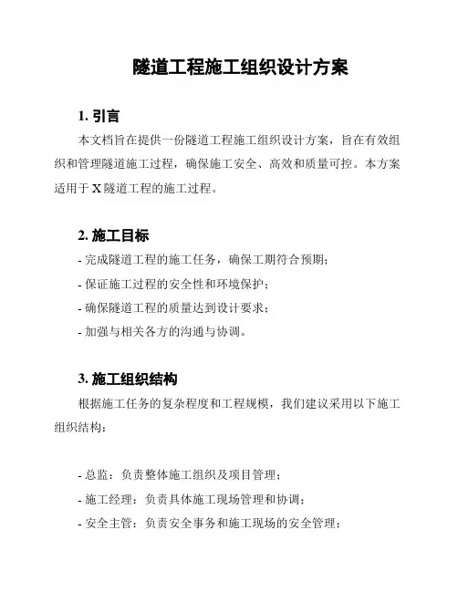 隧道工程施工组织设计方案