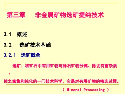 第三章非金属矿物选矿提纯技术详解