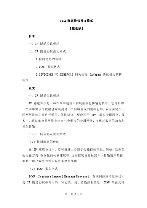 ipip隧道协议报文格式
