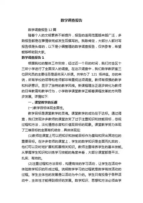数学调查报告