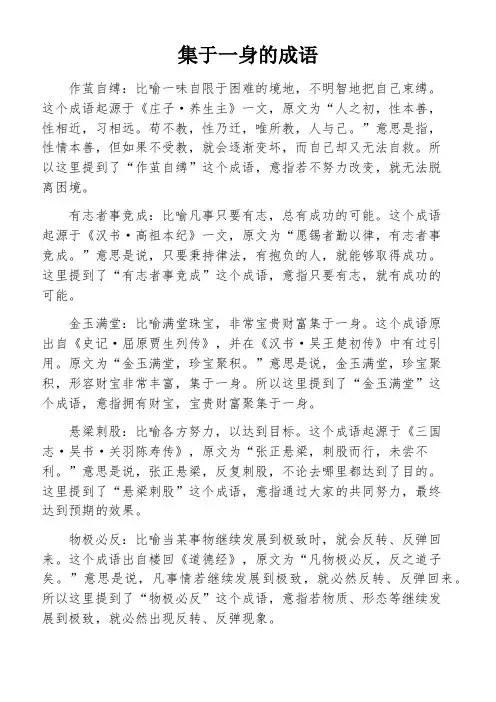 集于一身的成语