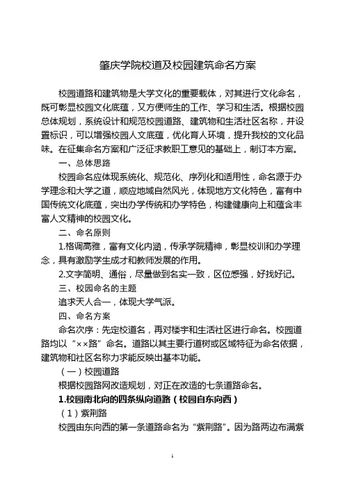 (完整word版)校园建筑命名