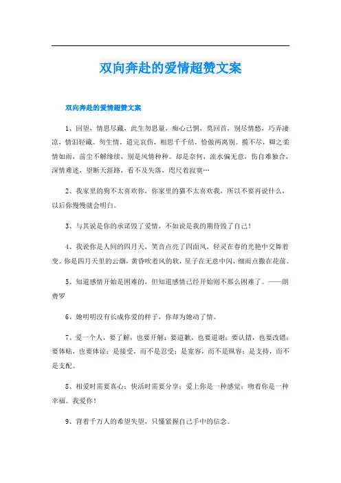 双向奔赴的爱情超赞文案