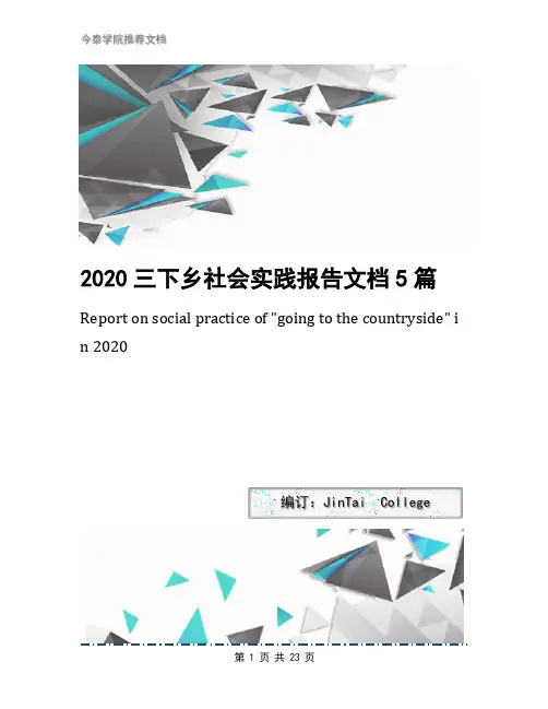 2020三下乡社会实践报告文档5篇