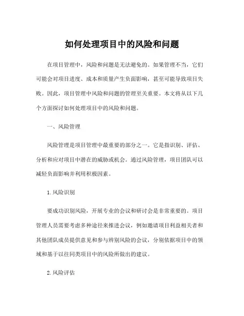 如何处理项目中的风险和问题