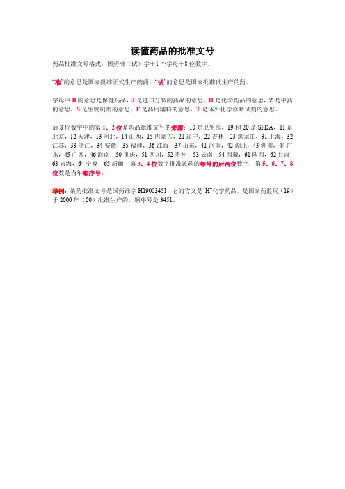 读懂药品的批准文号