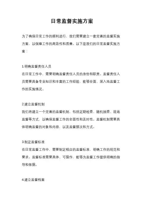 日常监督实施方案