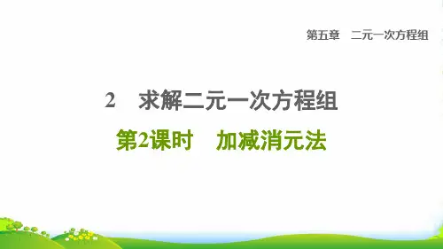 2022秋八年级数学上册 第五章 二元一次方程组2 求解二元一次方程组第2课时加减消元法课件北师大版