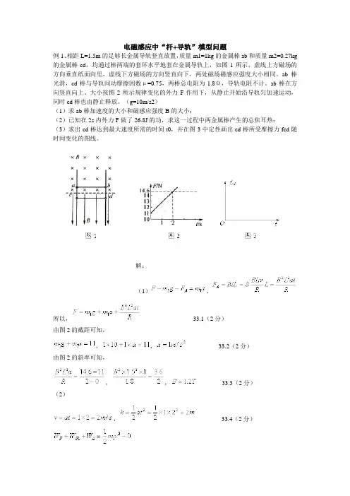 电磁感应中 杆+导轨 模型问题
