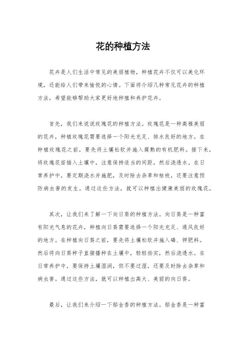 花的种植方法