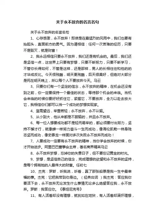 关于永不放弃的名言名句
