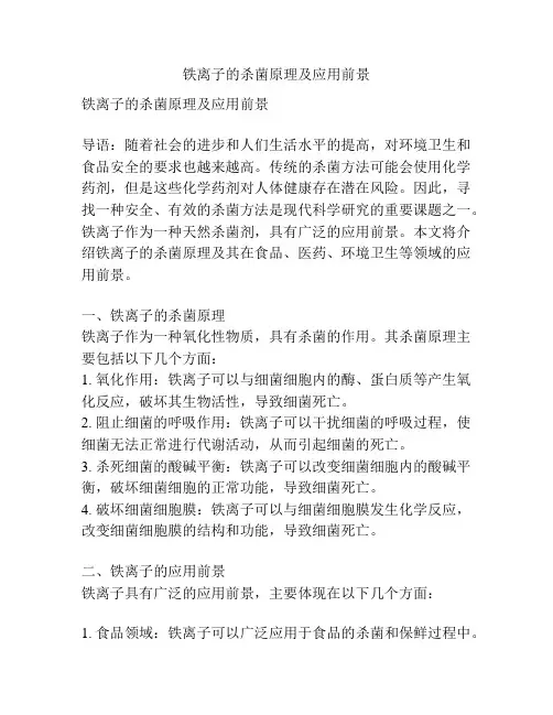 铁离子的杀菌原理及应用前景