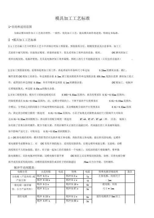 模具加工工艺标准