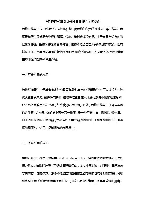 植物纤维蛋白的用途与功效