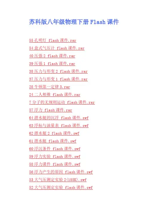 苏科版八年级物理下册Flash课件