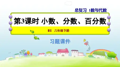 北师大版六年级下册数学习题课件 -1.3 小数、分数、百分数 (共20张PPT)