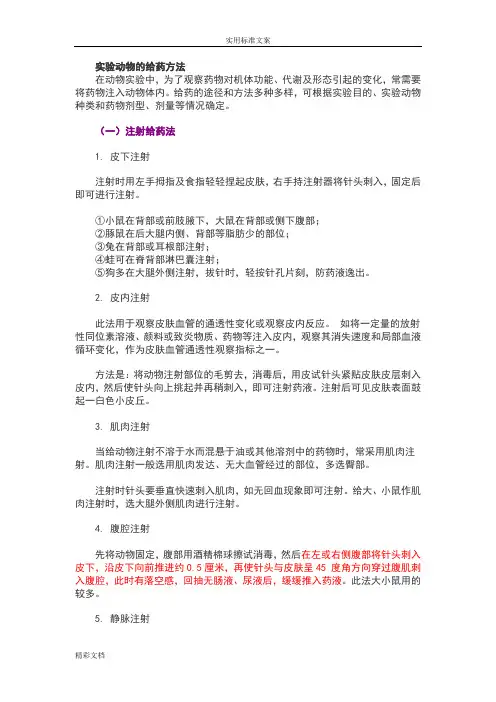 实验动物的给药方法