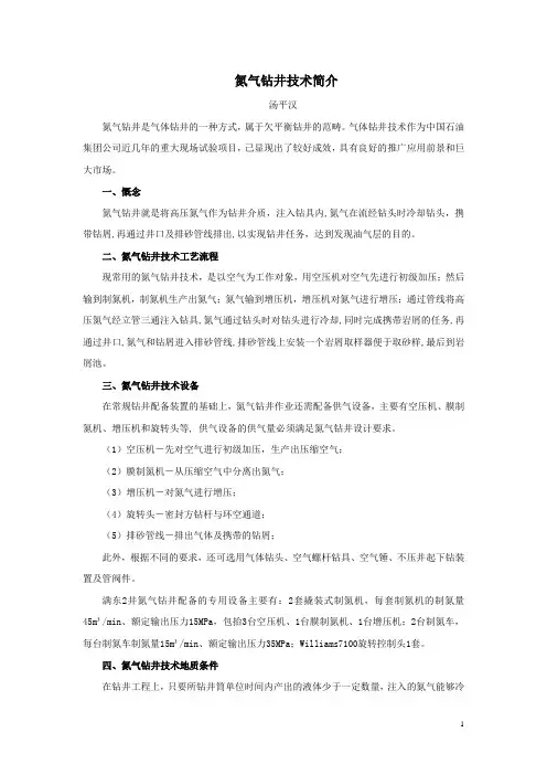 氮气钻井技术简介