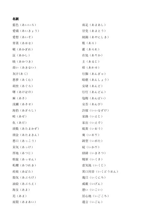 日语八级词汇