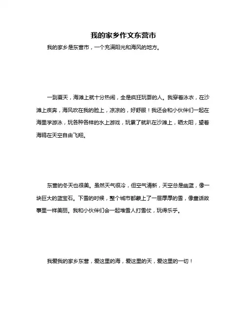 我的家乡作文东营市
