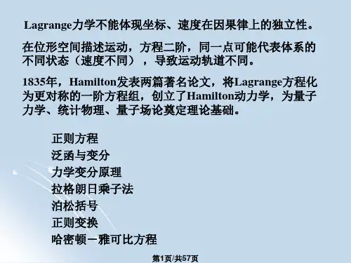哈密顿力学课件