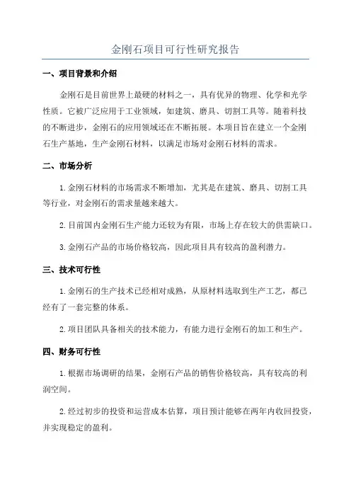 金刚石项目可行性研究报告