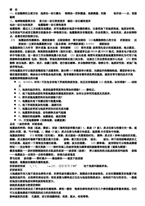 地震勘探重点总结