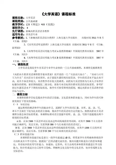 【VIP专享】大学英语课程标准