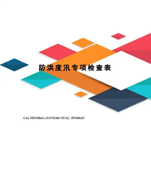 防洪度汛专项检查表