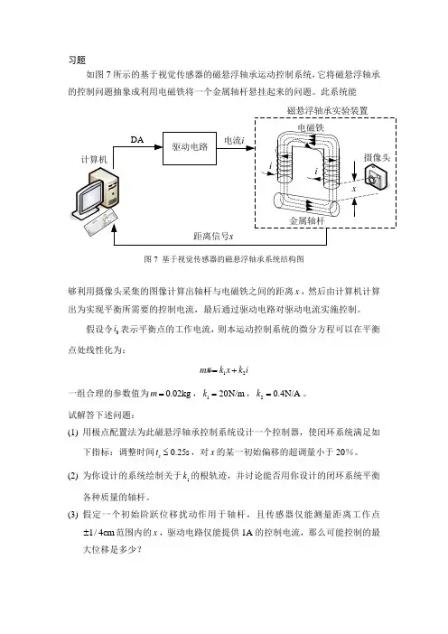 《控制系统数字仿真与CAD(第3版)》张晓华(习题解答)林乐天-磁悬浮轴承-答案-张阅-2010年6月22日