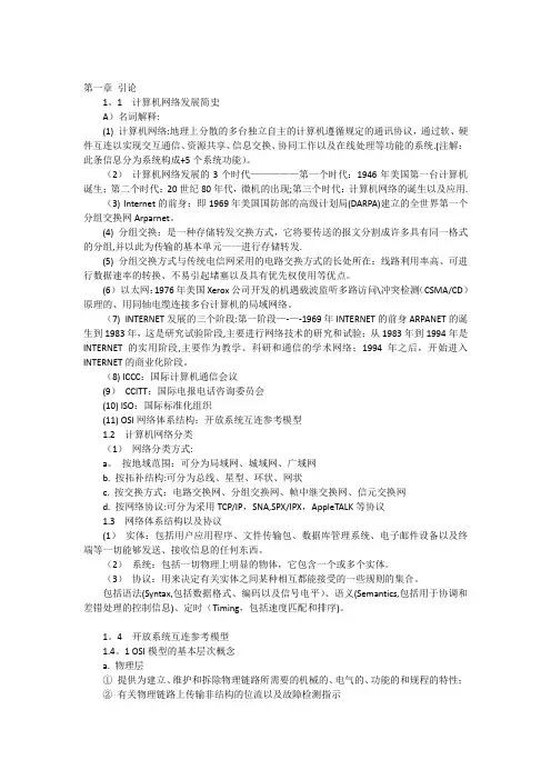 软考网络工程师复习(知识点汇总)