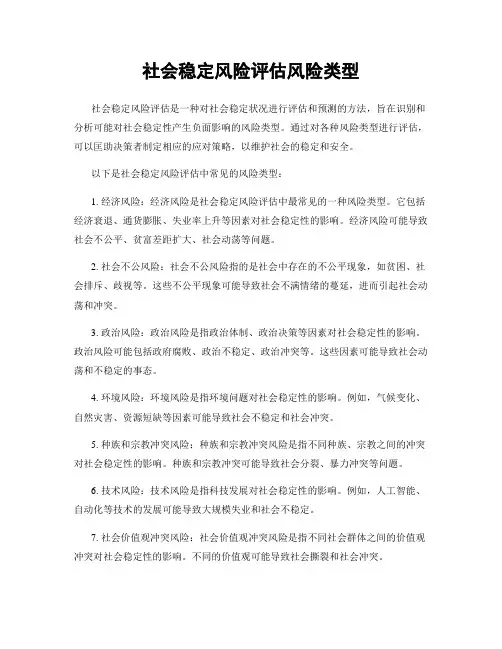 社会稳定风险评估风险类型