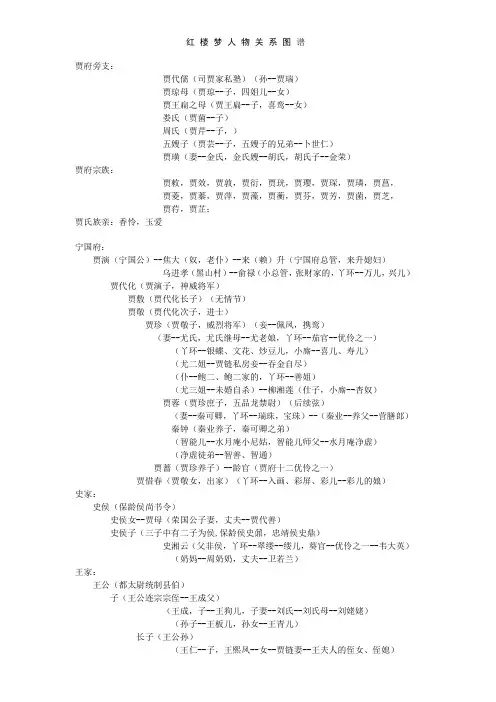 红楼梦人物关系图谱
